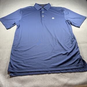 Peter Millar Summer Comfort Polo Shirt Mens Medium M Blue Oak Tree Logo Golf